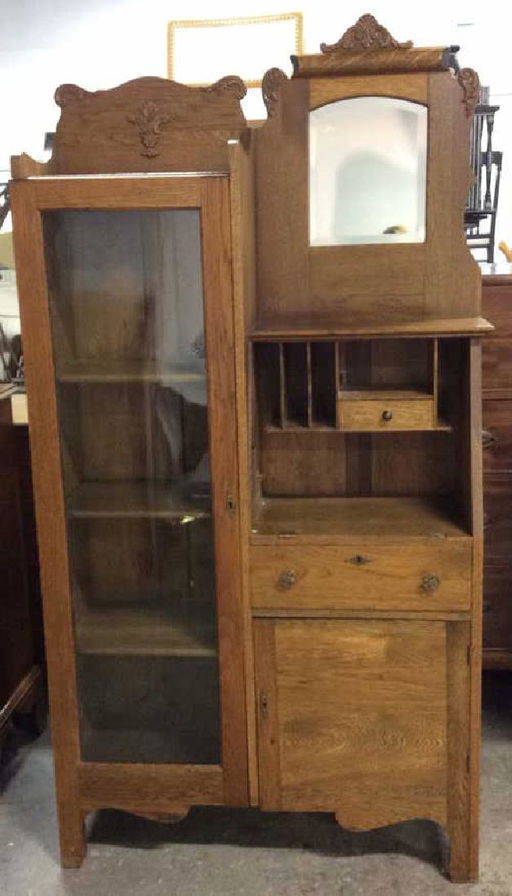 Antique Side By Secretary Desk Cabinet
