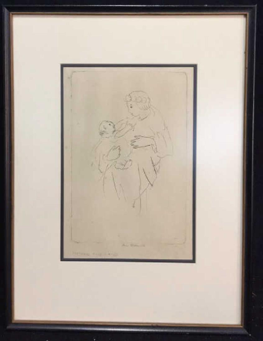Signed 'Mother and Child' Original Drawing Framed (1 of 7)