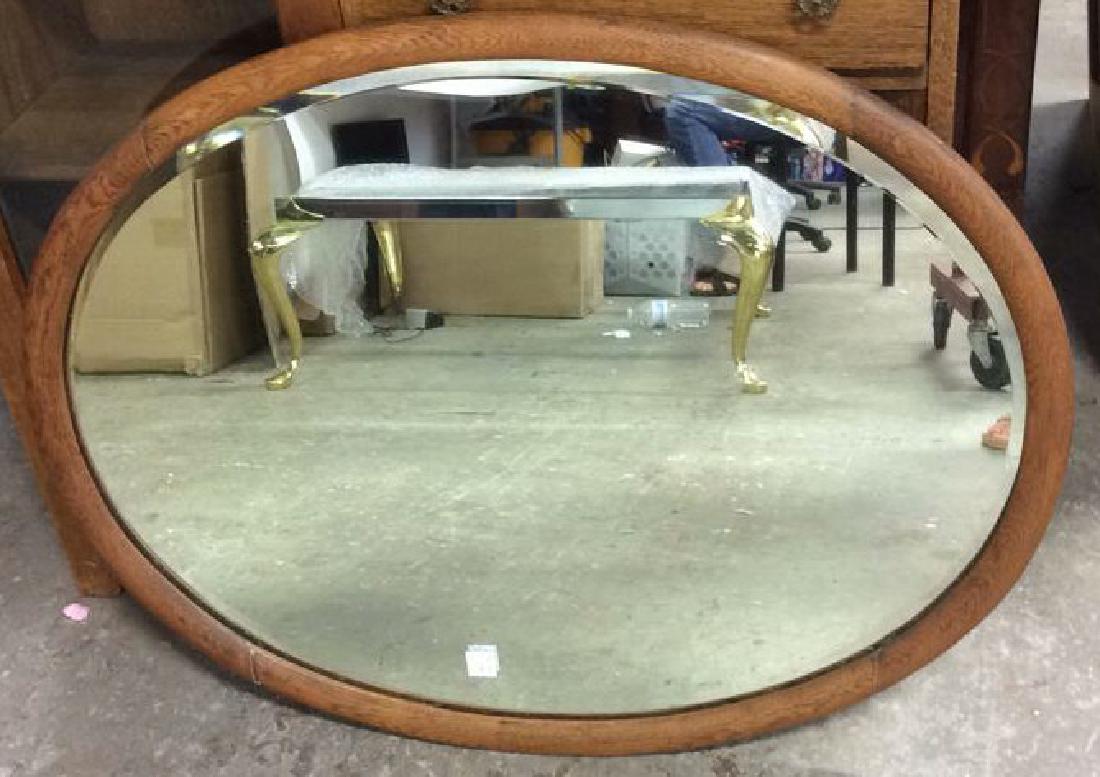 Antique Carved Oval Framed Mirror (1 of 7)