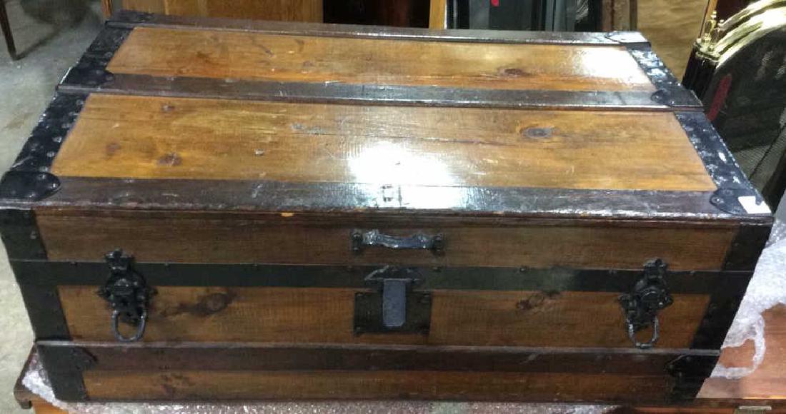 Antique Wood Metal Trunk Storage (1 of 8)