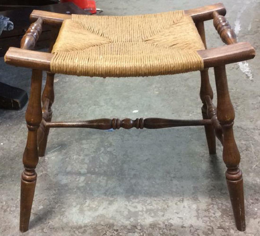 Antique Rush Seat Bench (1 of 9)