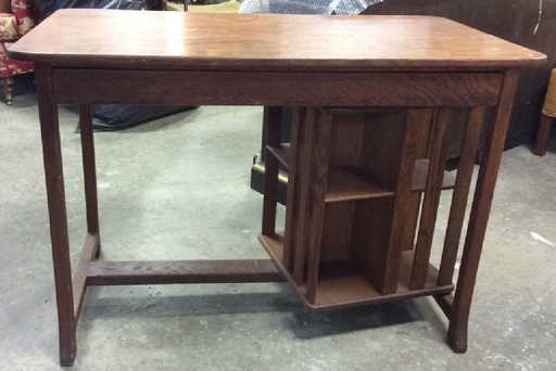 Antique Mission Oak Desk W Turnstile - Antique Mission Oak Desk W Turnstile