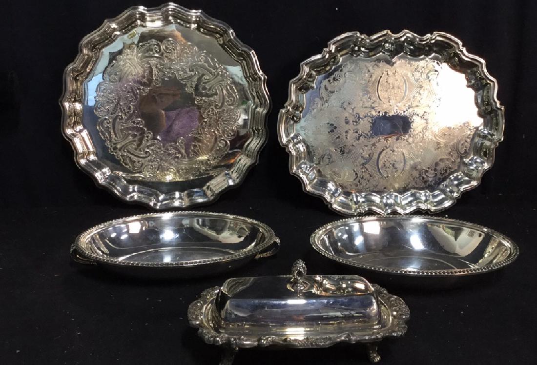 Group Lot 5 Silver Plate Serving Pieces (1 of 8)