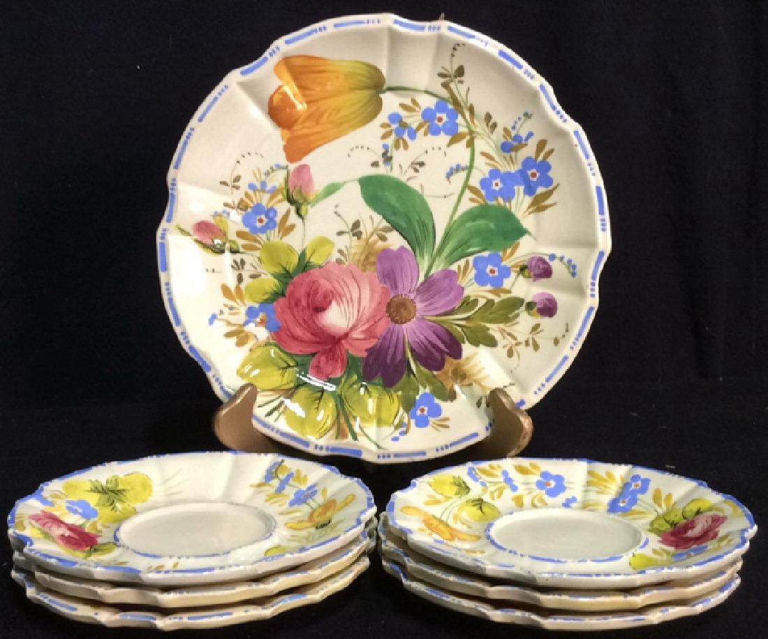 Lot 7 Handpainted Ceramic Plates Saucers Italy (1 of 8)