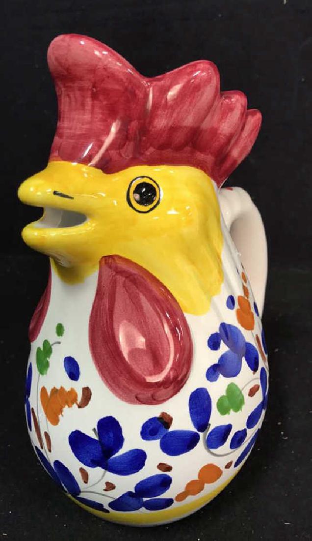 Hand Painted Rooster Form Pitcher (1 of 5)