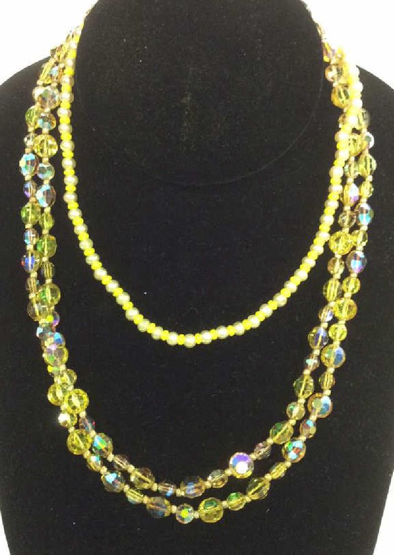 2 Vintage Yellow Carmel Colored Bead Necklaces (1 of 7)