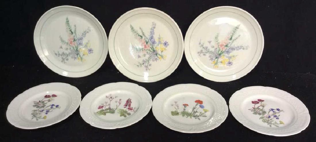 Lot 7 Ceramic Porcelain Floral Tabletop Plates (1 of 5)