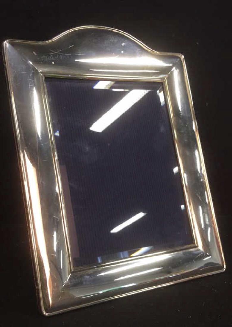 Del Conte Sterling Silver Picture Frame With Triangular Pattern 5 x 7