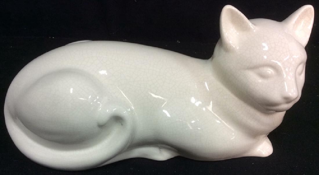 Signed White Ceramic Cat (1 of 7)