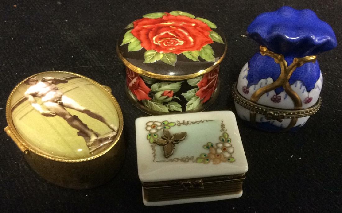 4 Porcelain Lidded Trinket Boxes (1 of 10)