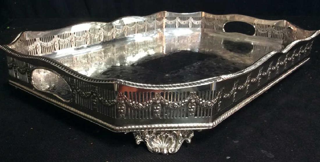 Saks Fifth Avenue Silver Plate Gallery Tray (1 of 9)