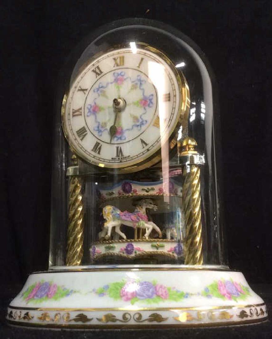 GERMAN Porcelain Carousel Music Clock (1 of 8)