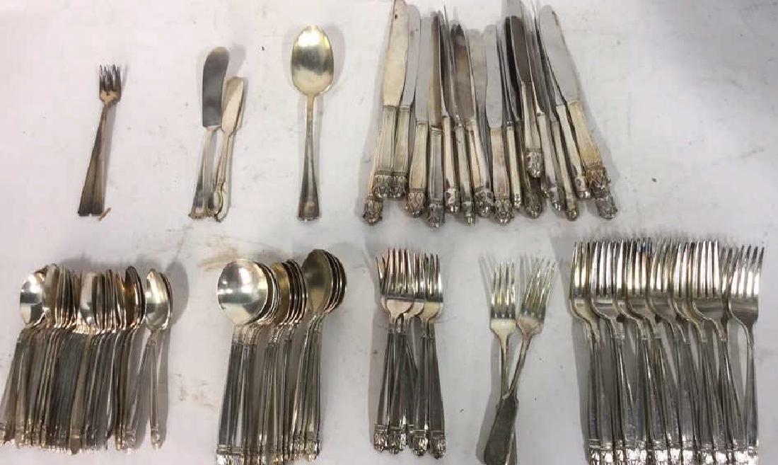 Lot 100 Asstd Silverplate Stainless Steel Flatware (1 of 5)