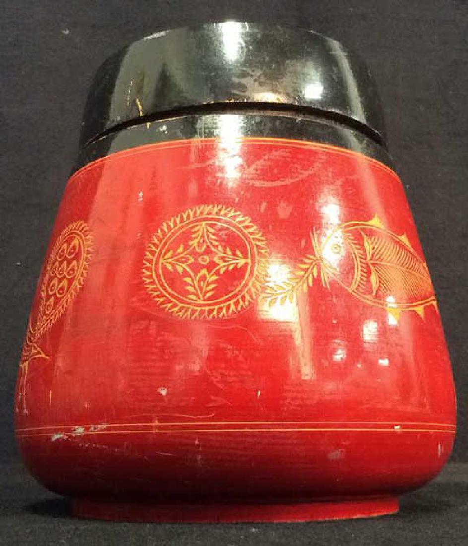 Red Toned Wooden Jar (1 of 5)