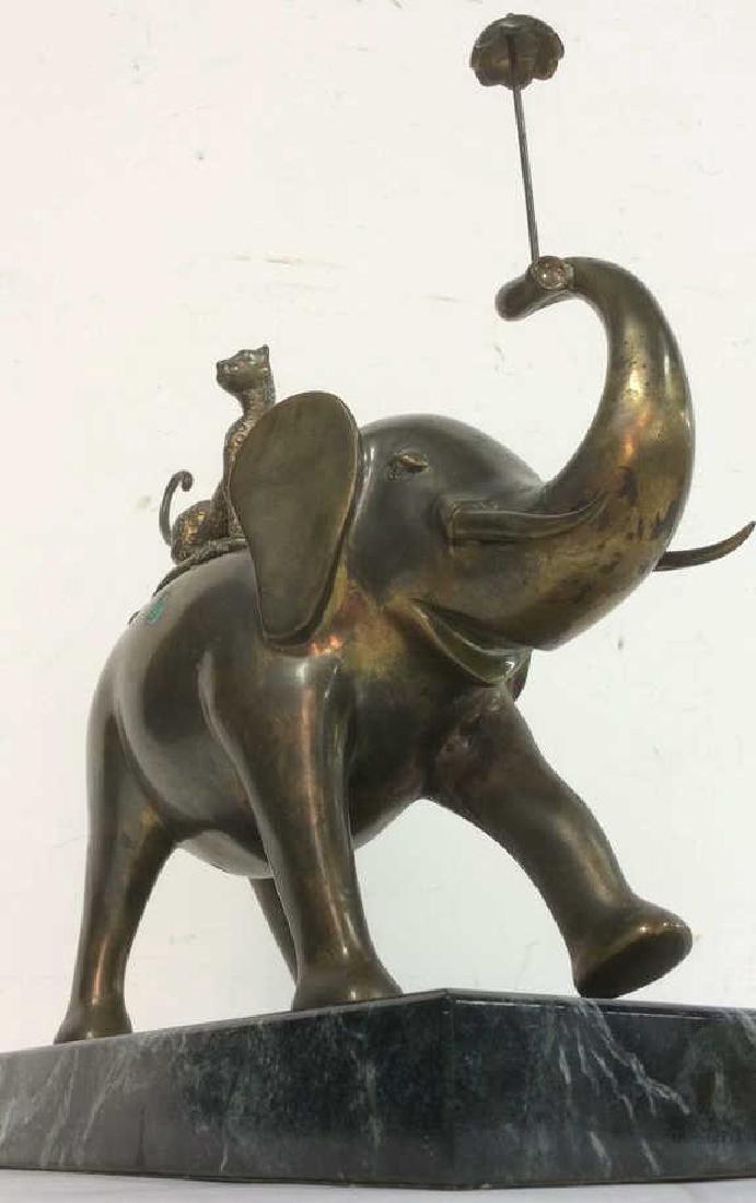 Gold Toned Elephant & Leopard on Marble (1 of 10)