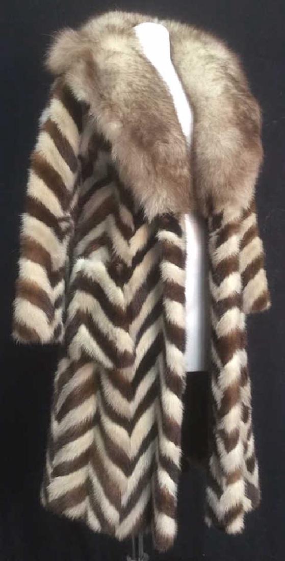 REVILLON BOUTIQUE Paris Chevron Pattern Mink Coat (1 of 10)