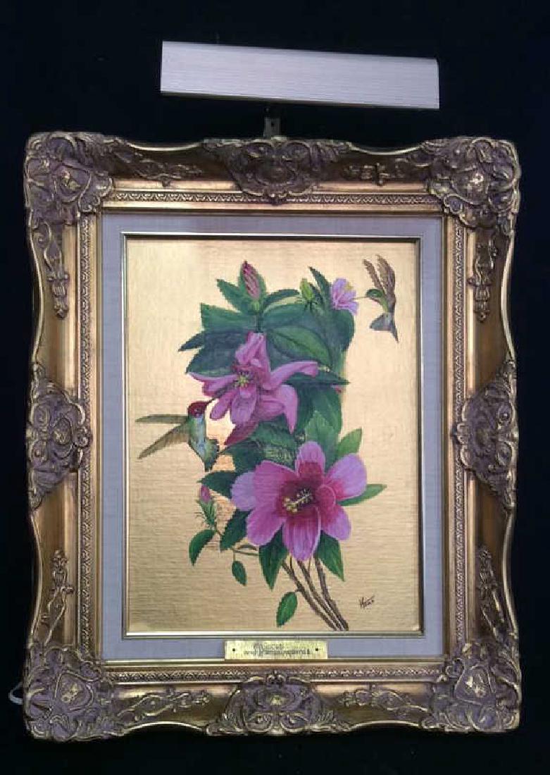HAAS, Hibiscus and Humminbirds ornately Framed (1 of 11)