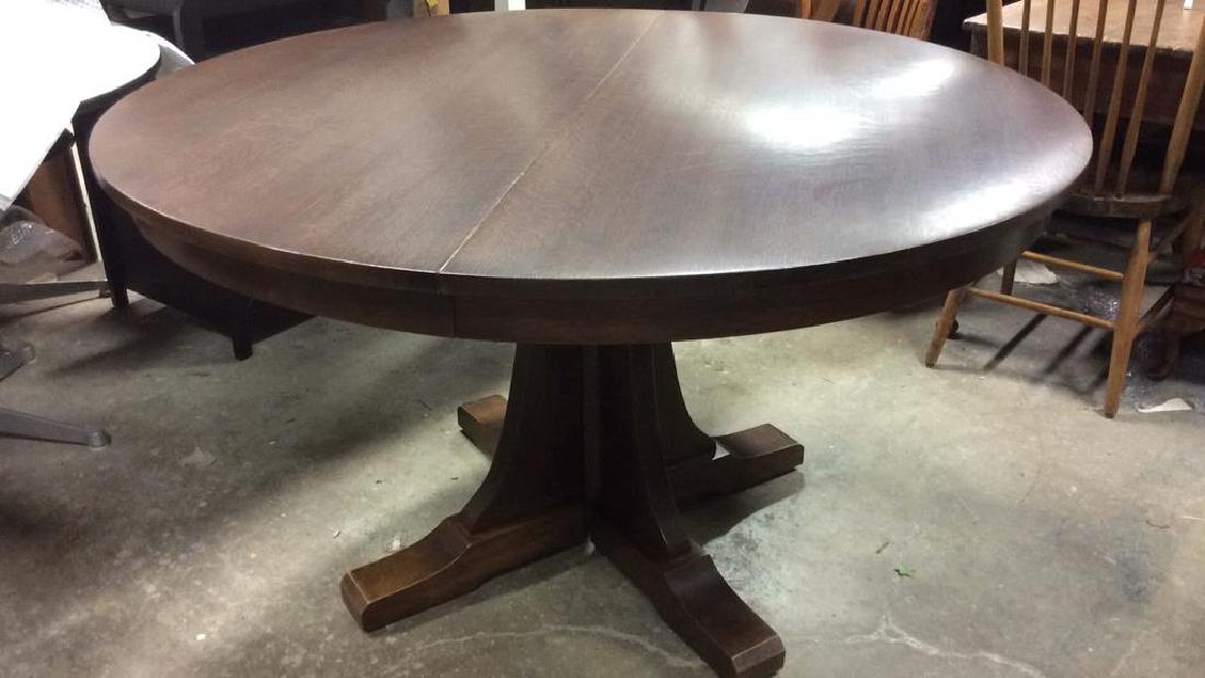 STICKLEY Oak Pedestal Dining Table (1 of 10)