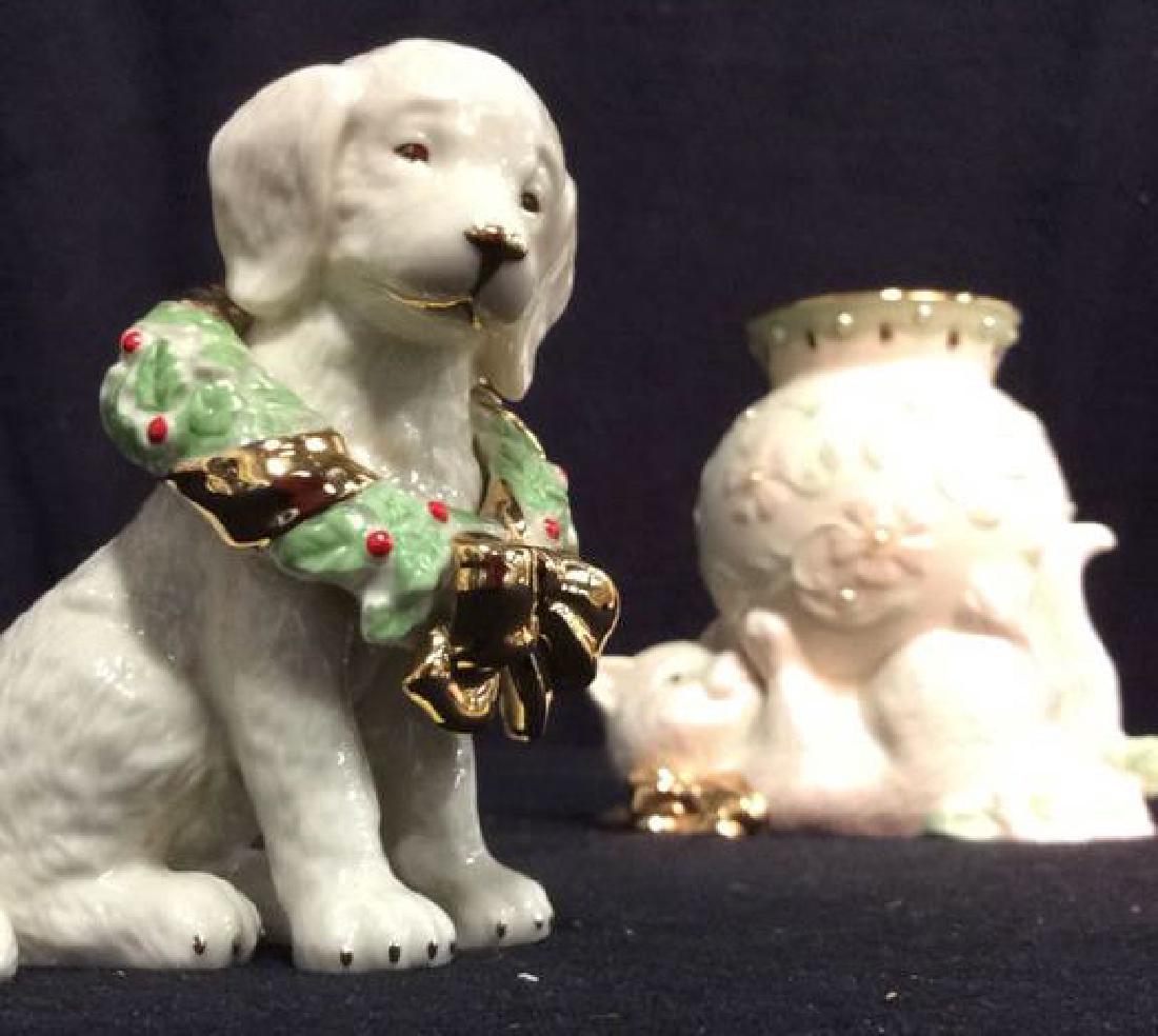 Lot 2 Cat Vase & LENOX Holiday Dog (1 of 10)