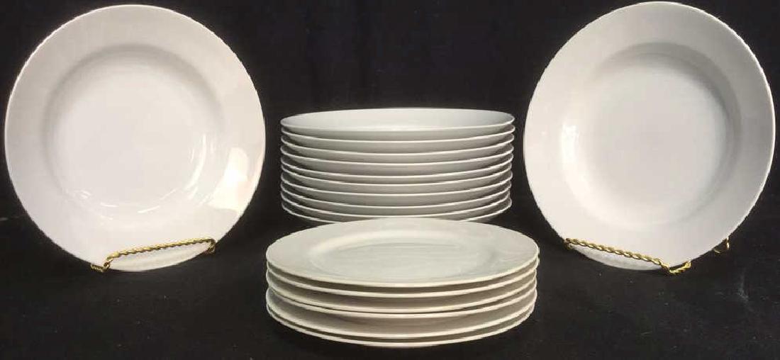 Lot 18 White Toned Ceramic Porcelain Dining Set (1 of 10)