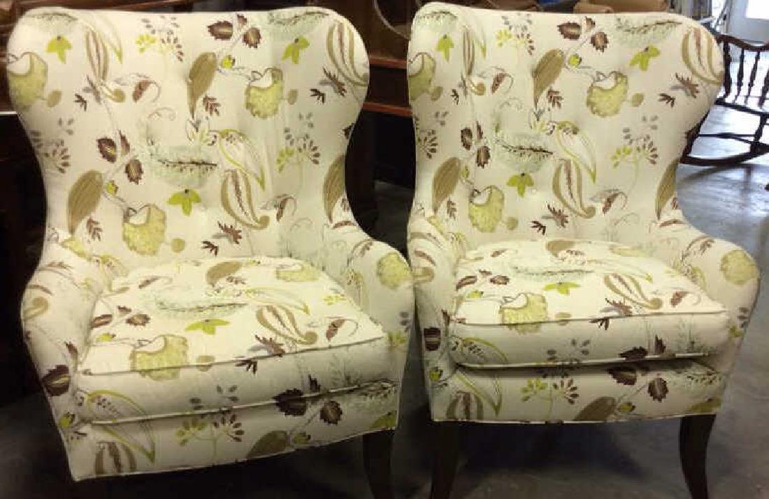 Pair COUNTRY WILLOW Upholstered Wing Chairs (1 of 10)