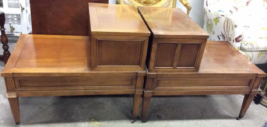 Pair of Vintage Wooden End Tables On Casters (1 of 10)