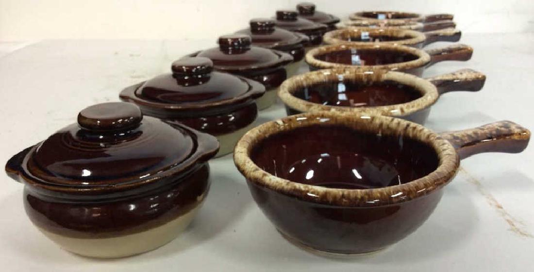 Lot 12 HULL Glazed Ceramic Soufflé Set (1 of 10)