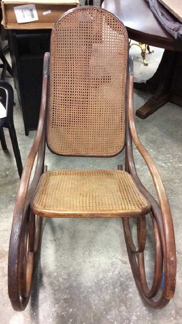 Vintage Bentwood Caned Arm Rocking Chair (1 of 10)