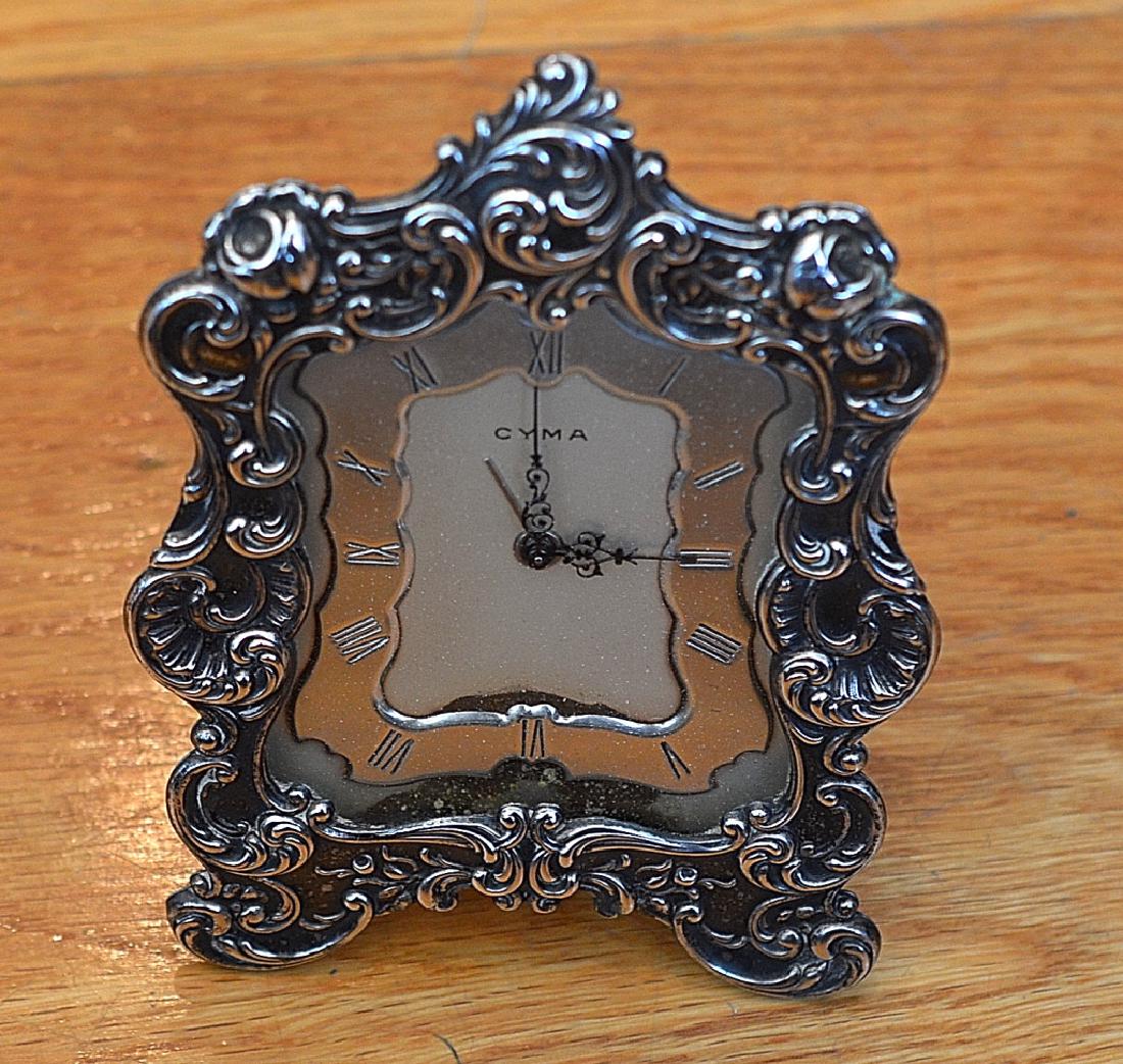 CYMA Sterling Silver Desk Clock (1 of 2)