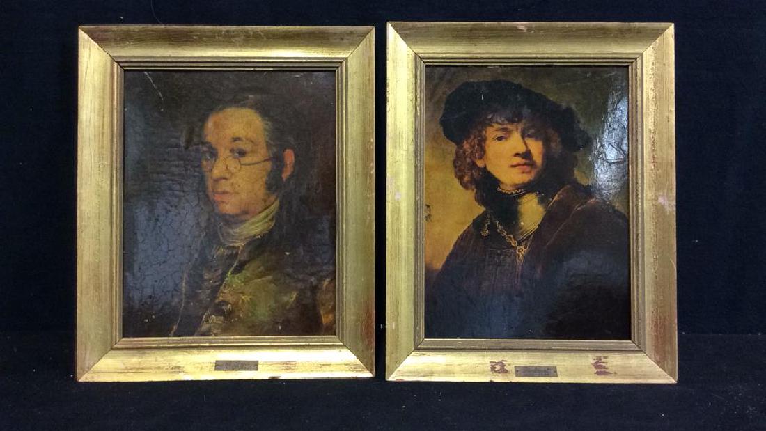 Lot 2 F GOYA & REMBRANT Framed Textured Prints (1 of 11)