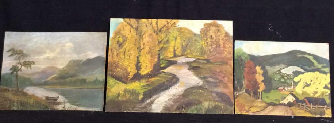 Lot 3 Landscape Paintings on Masonite (1 of 13)