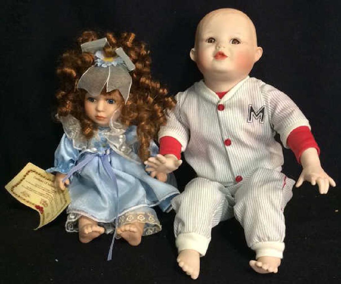 2 Vintage Painted Porcelain dolls (1 of 11)