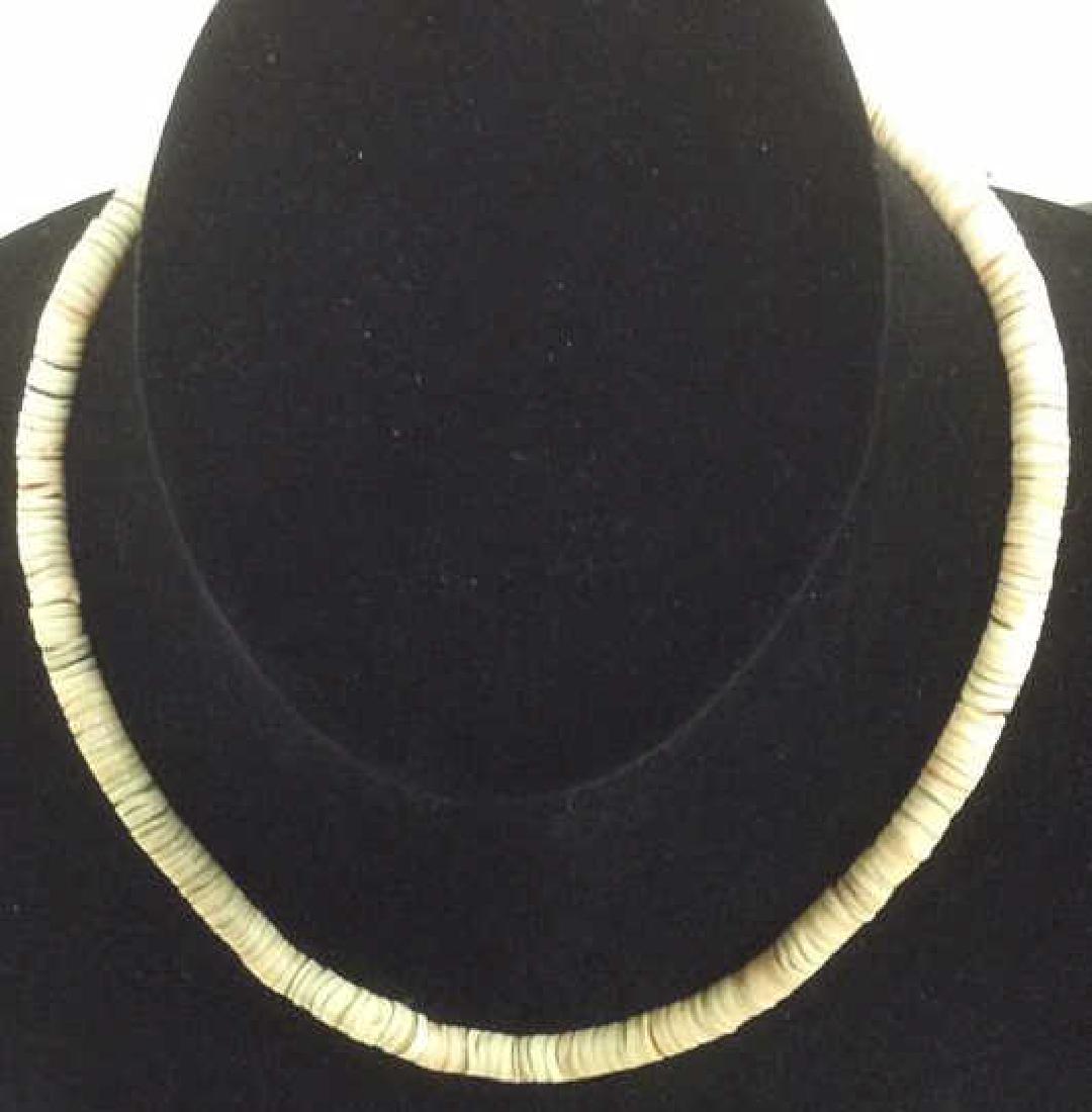 Pink Toned Hesche Shell Necklace: property of estate of jewelry designer and wholesaler 1970's-1980's.