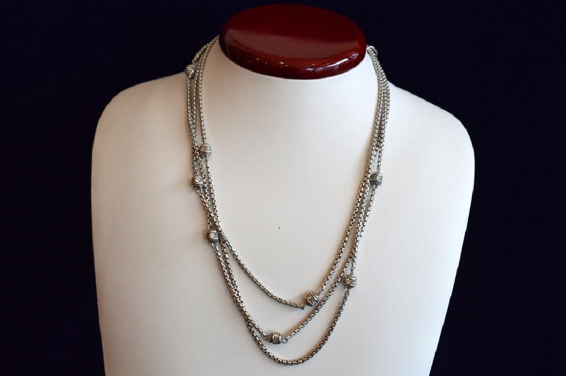 18" Judith Ripka 3 Strand Sterling Silver Necklace (1 of 2)