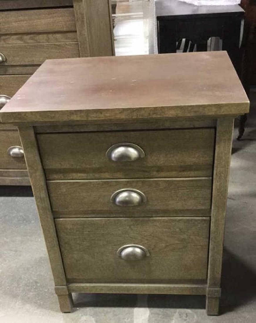 LEIGH & STONE Grey Toned Wooden Night Stand (1 of 10)