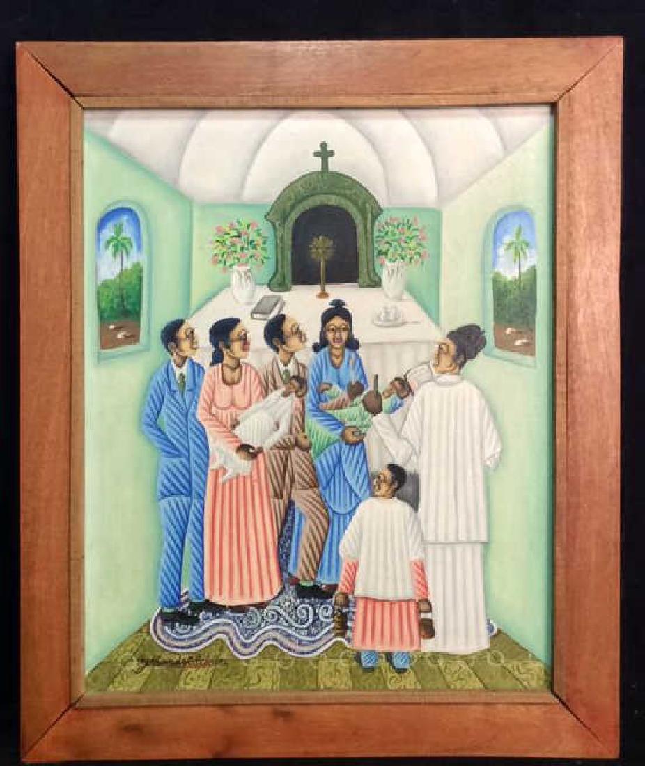 GERARD VALCIN Haitian Artwork On Canvas (1 of 10)