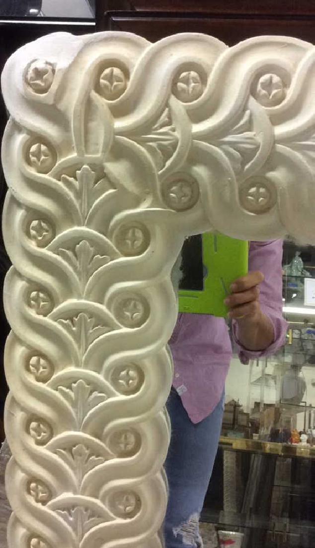 Contemporary White Ceramic Framed Mirror (1 of 8)