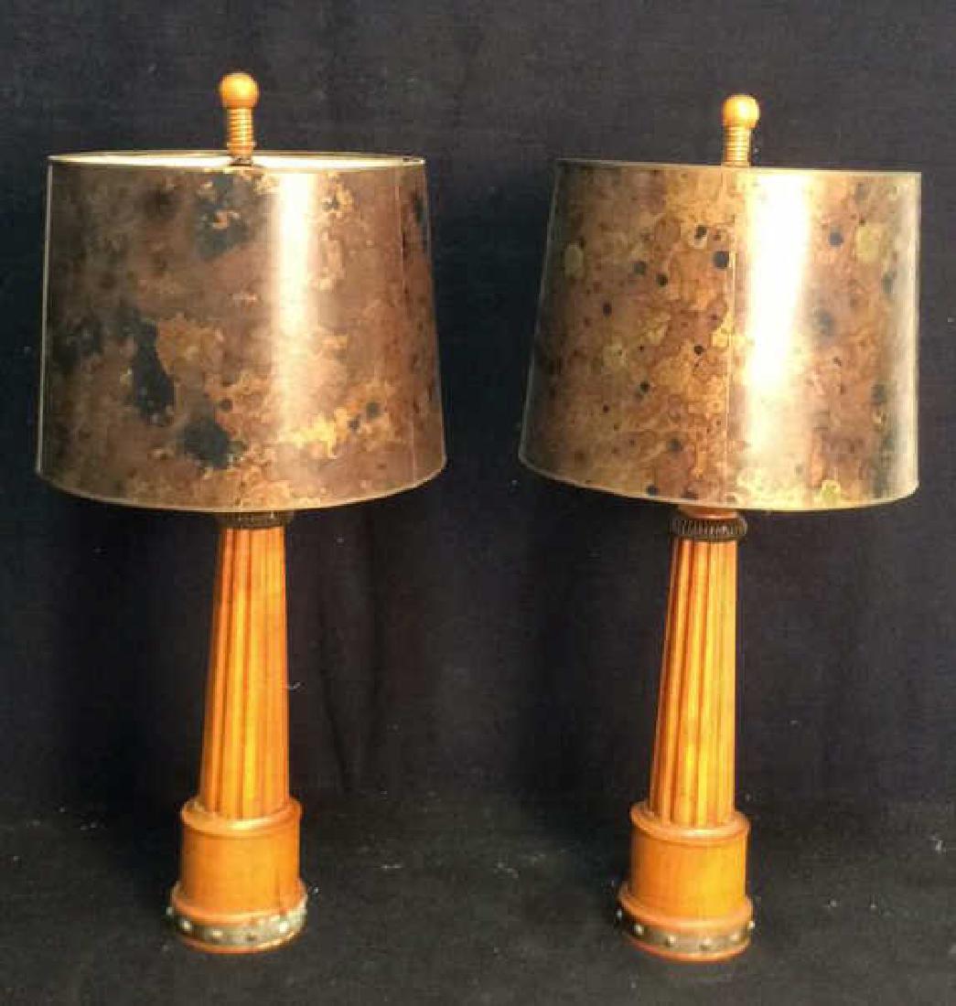 Pair Wooden Contemporary Rustic Lamps (1 of 10)