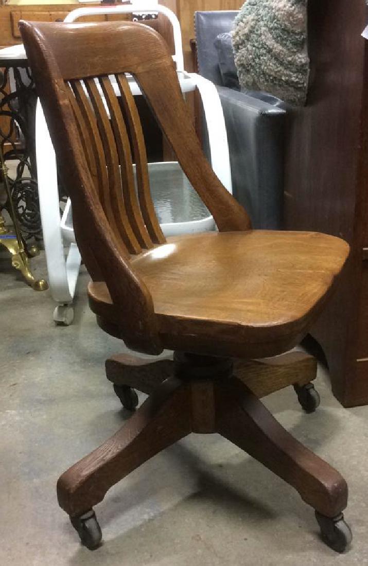 Antique Oak Swivel Chair (1 of 9)