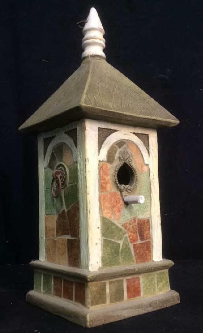 Ceramic Stone Schoolhouse Style Birdhouse (1 of 10)