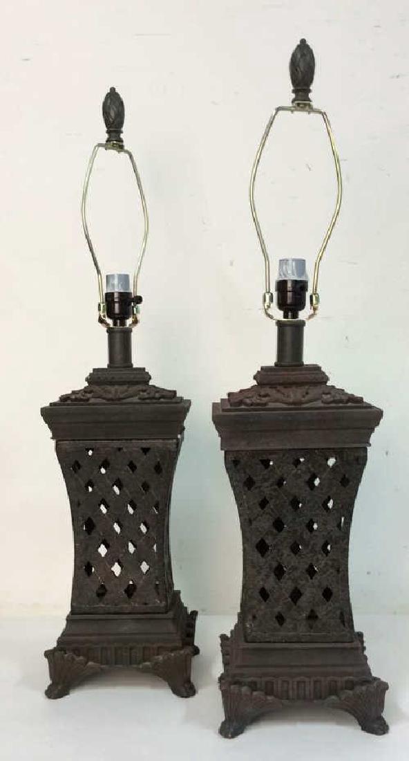 Lot 2 Pair of Ornate Table Lamps (1 of 11)