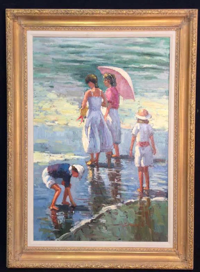 Impressionist Oil Sea Shore Painting On Canvas (1 of 10)