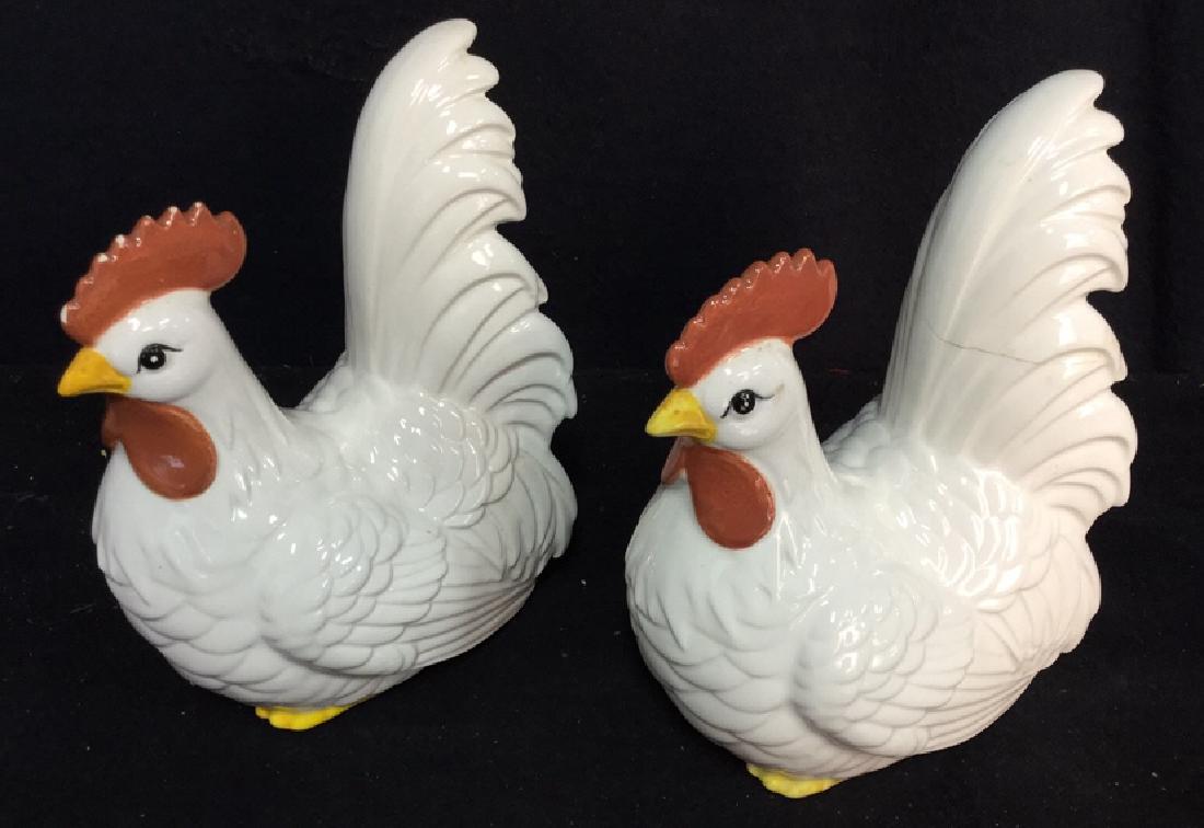 Pair Fitz & Floyd Ceramic Chickens (1 of 7)