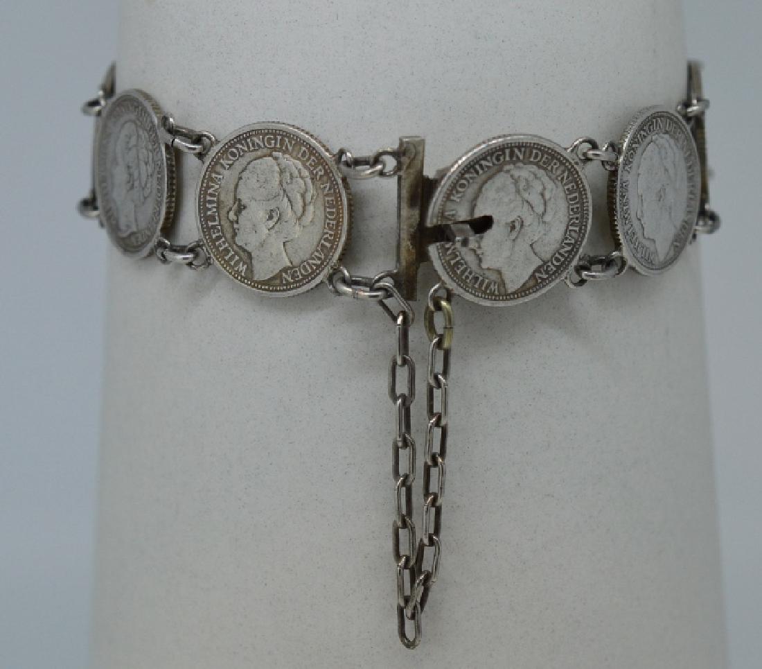 Ladies 7" Silver plated coin Bracelet (1 of 3)