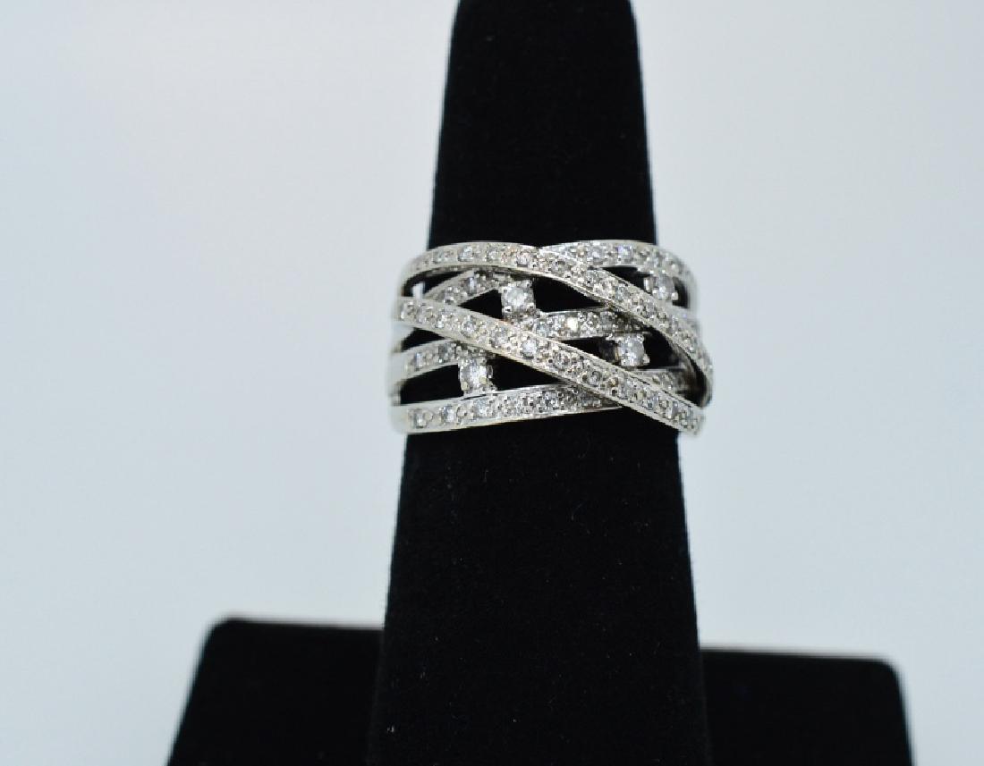 Ladies14k WhiteGold&Diamond Twisted Band Sz 5 3/4 (1 of 3)