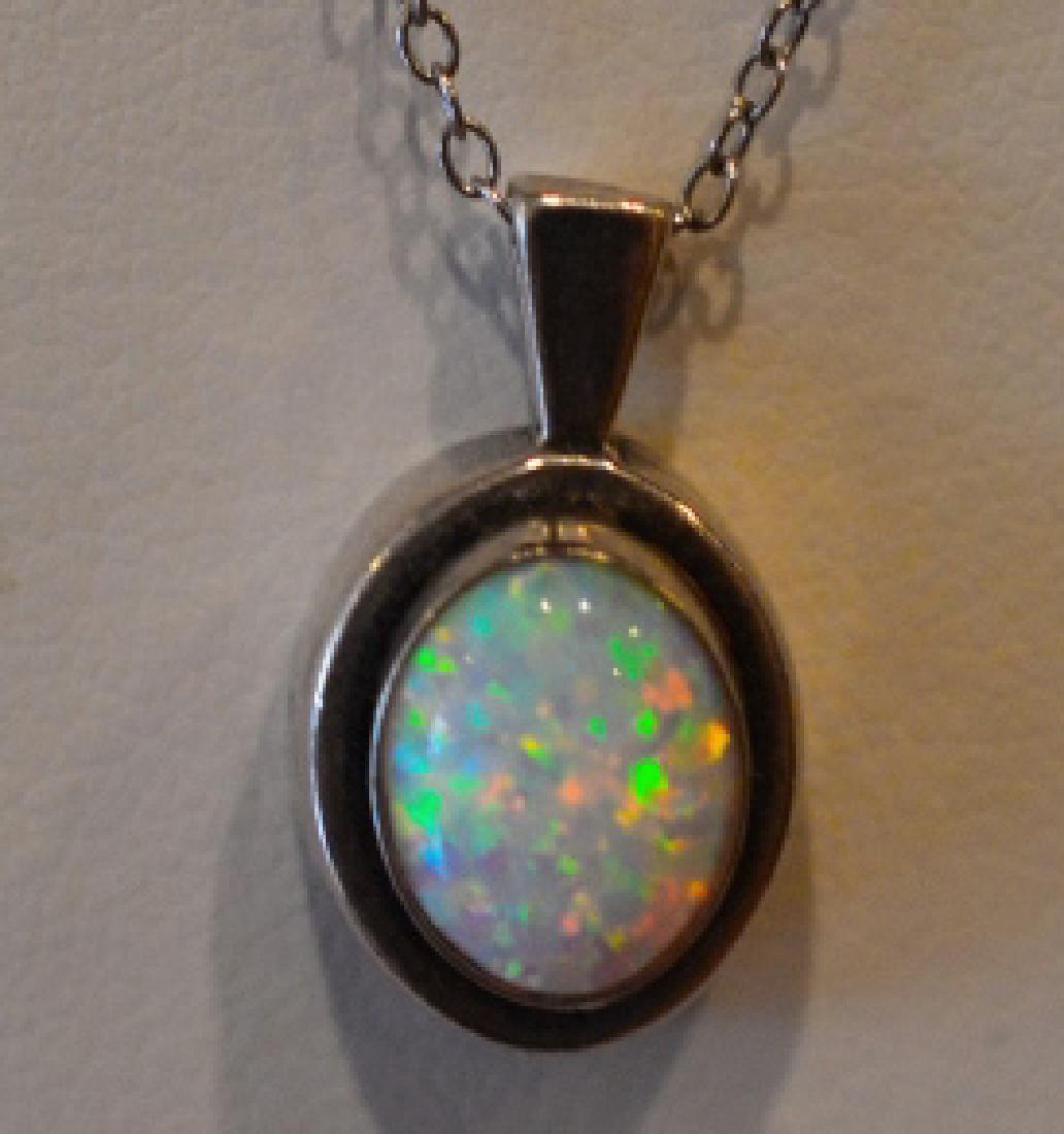 Ladies 18" opal pendant sterling necklace (1 of 2)