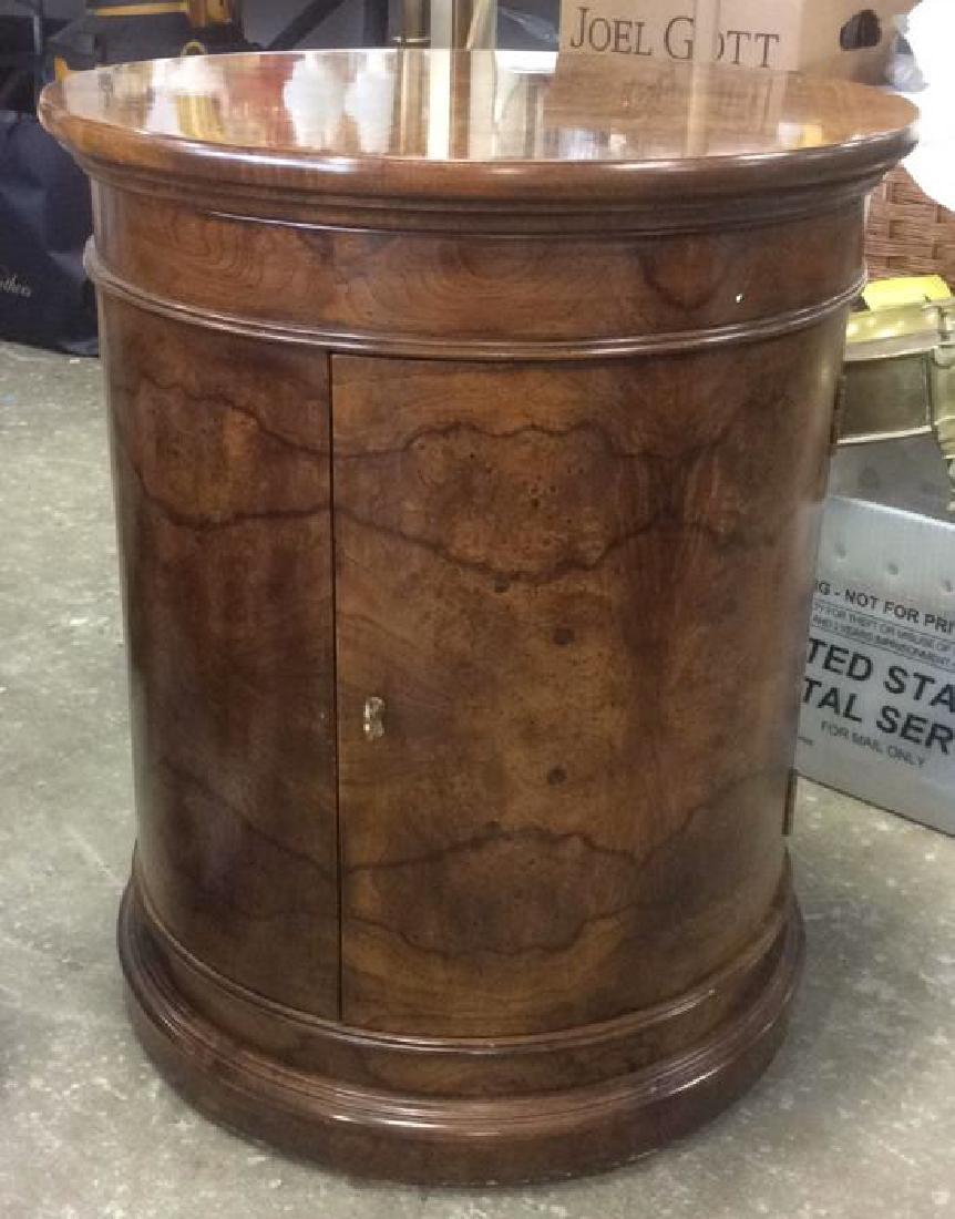 Henredon Burled Walnut Cylindrical Drum Table (1 of 10)