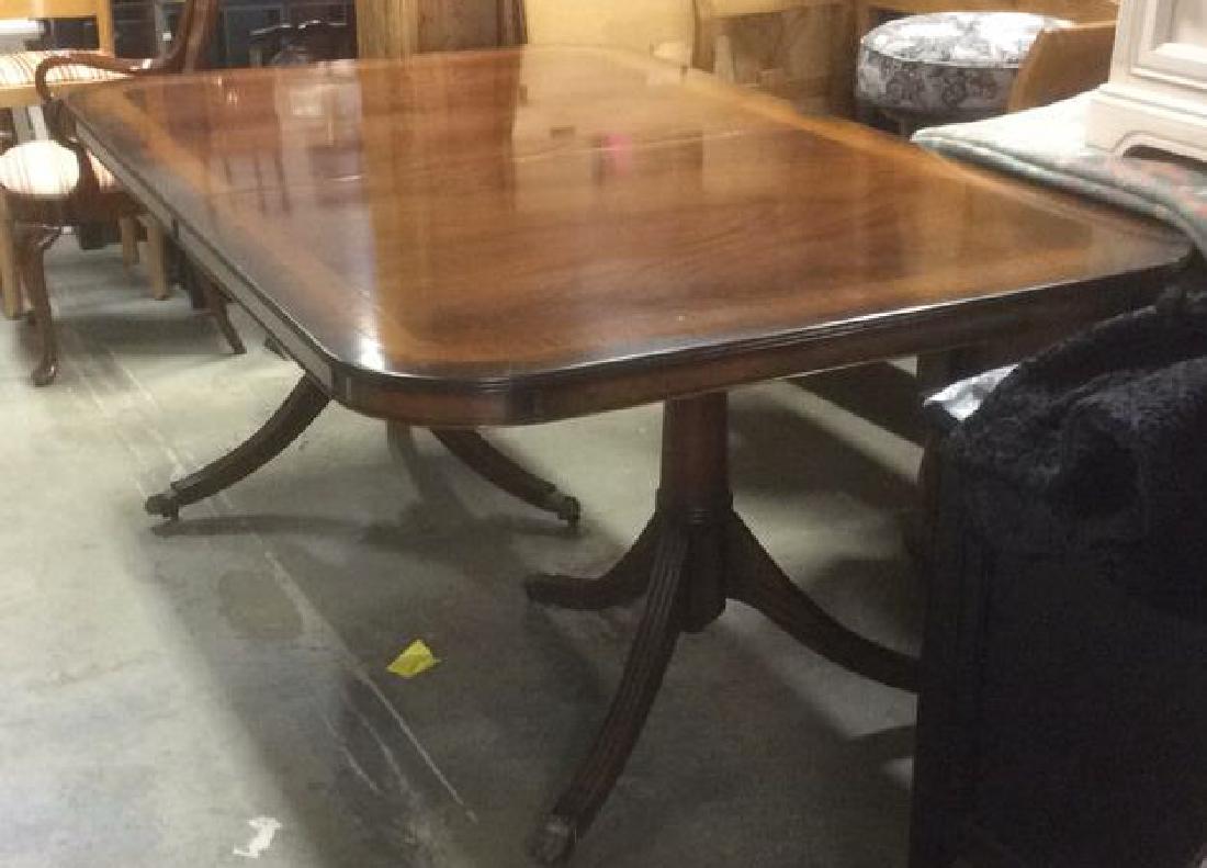 English Custom Mahogany Inlaid Dining Table (1 of 11)