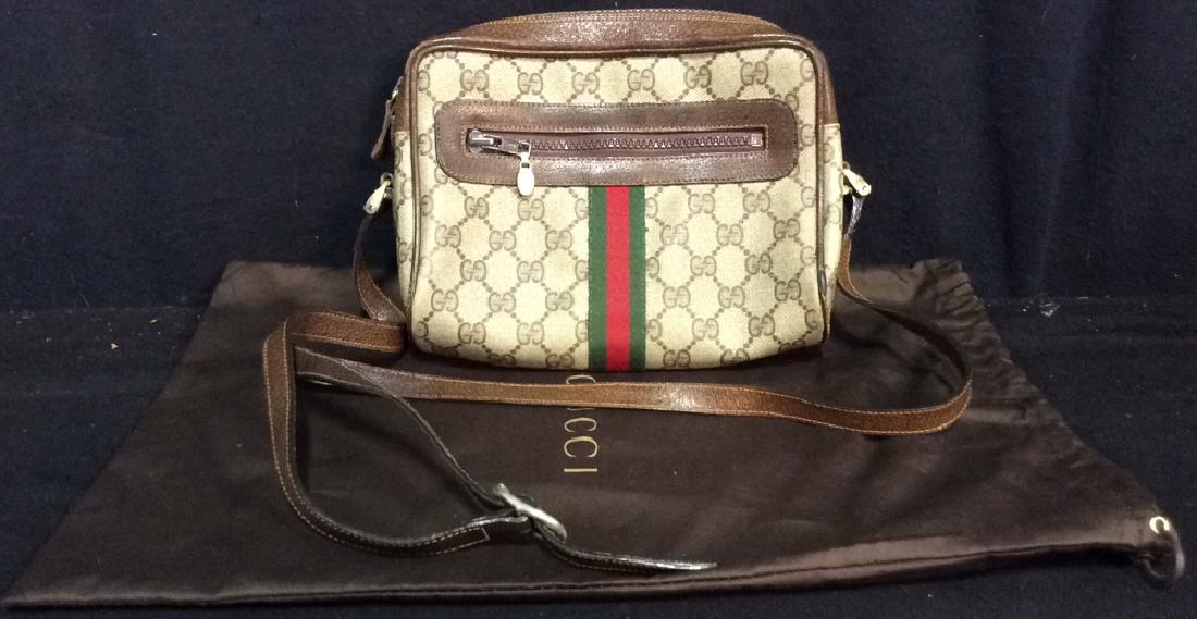 Tan and Brown GUCCI Bag with Strap (1 of 10)