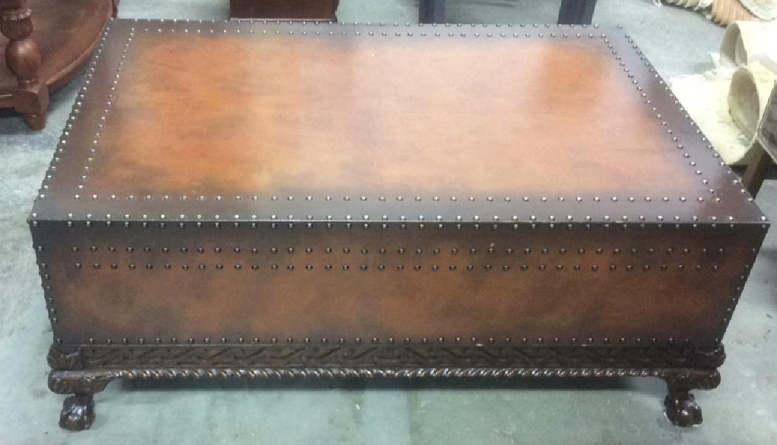 Ralph Lauren Leather and Carved Coffee Table (1 of 12)